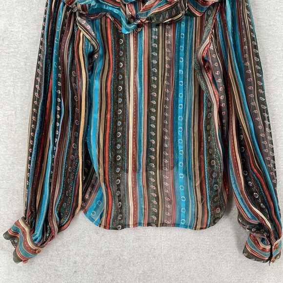 Vintage Icinoo The Silk Farm 100% Silk Art To Wear Top Blouse Womens Size 8 - Picture 11 of 16